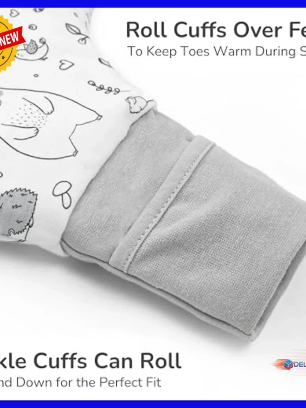 Organic Cotton Toddler Sleep Sack with Feet 2.5 TOG Wearable Blanket Medium
